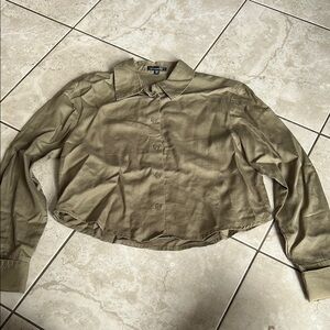 Olive Green Button-Up Shirt